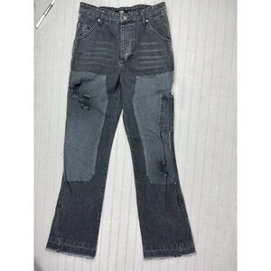 Jaded Size 28 Womens Carpenter Jeans Straight Black High Rise Distress C…
